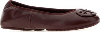 Tory Burch Womens Reva Ballet Flat Burgundy Nappa Leather Interior