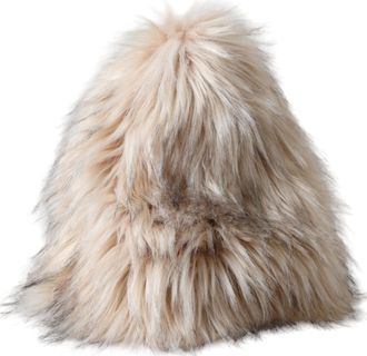 Dolce & Gabbana Beige Acrylic Fur Women Bucket Hat Polyester Modacrylic