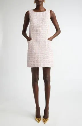 St. John Metallic Tweed Shift Dress in Camellia Rose Lurex Multi at Nordstrom, Size 10