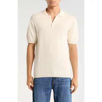 Jack Victor Hubert Short Sleeve Polo in Ecru at Nordstrom Rack, Size Xx-Large