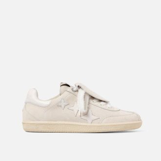 Duke + Dexter Duke + Dexter, Womens Plus Designer Duke Off-White Suede Sneaker - Womens, Size 3