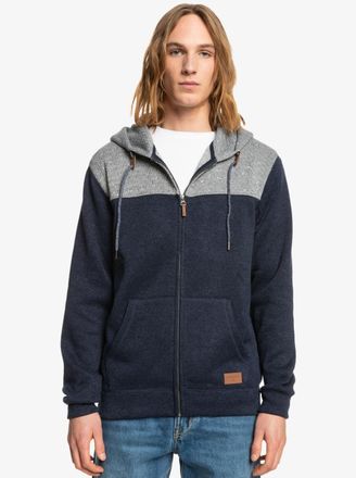 Quiksilver Kapuzensweatjacke QUIKSILVER Keller Block Zip, Herren, Gr. XS, blau (parisian night), 100% Polyester, Sweatjacken Kapuzensweatjacke