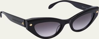 Alexander McQueen Acetate Cat-Eye Sunglasses w/ Studded Detail