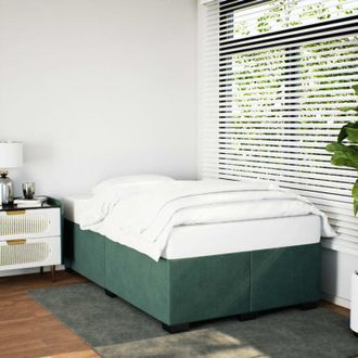 vidaXL Vidaxl - Estructura Cama Sin Colch&oacute;n Terciopelo Verde Oscuro 120x200 Cm