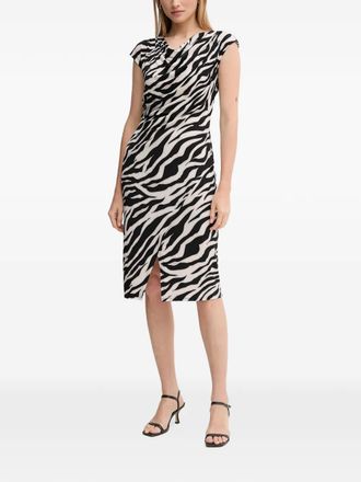 Joseph Ribkoff zebra-pattern midi dress - White