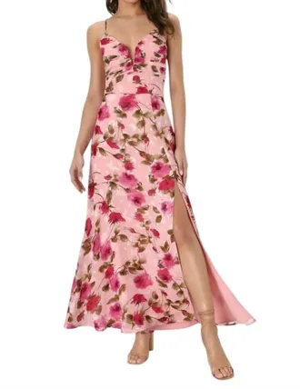 Lulus Floral Maxi Dress In Blush