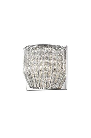 Netlighting Carlo 1 Light Wall Lamp Polished Chrome Fitting in Grey