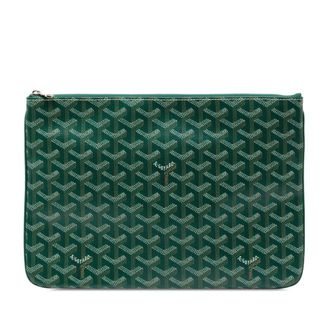 Goyard Green Pvc Leather Clutch Bag (Pre-Owned)