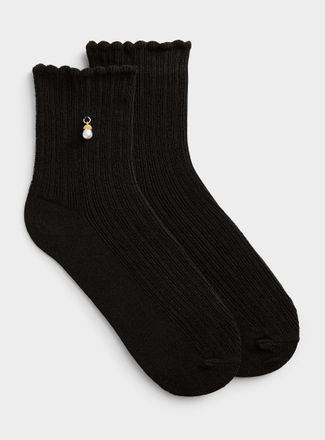 Simons Womens Charm ribbed socks