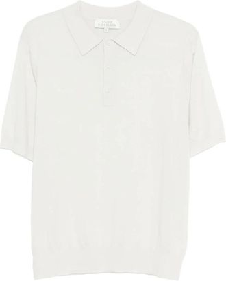 STUDIO NICHOLSON Arieta Gebreide Polo - Heren - Polos - Wit - S - Katoen - Tops