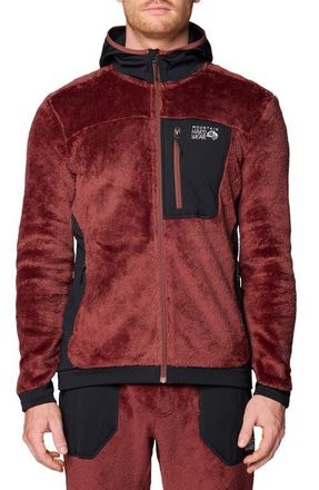 Mountain Hardwear Polartec High Loft Fleece Hooded Jacket in Bourbon Brown/Black at Nordstrom, Size Xx-Large