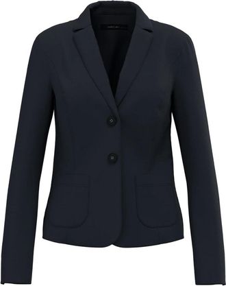 Marc Cain Stretchjersey Blazer met Mouwsplitten - Dames - Blazers - Blauw - L - Leer - Jassen