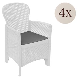 Dmora Dmora - Conjunto De 4 Sillas De Exterior Amilton, Asiento De Jard&iacute;n, Para Interior O Exterior, Con Reposabrazos, Fabricado En Italia, 59x57 H86 Cm, Bl