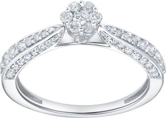 LuvMyJewelry Lyssara Embrace 0.60 Cts Natural Diamond 14K Gold Ring