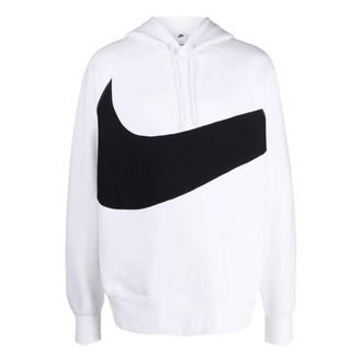 Nike Mens Nike Large Logo Printing Drawstring Hooded Pullover Long Sleeves White DD8222-100