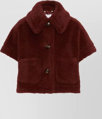 Max Mara alpaca wool silk short cape