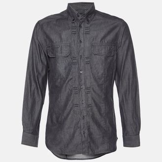 Just Cavalli Black Cotton Button Down Shirt