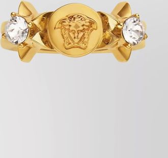 Versace crystal-embellished ring