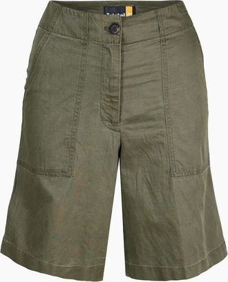 Timberland Womens Linen Citadel Bermuda Shorts - Green - Size: 16