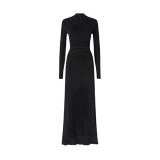Pinko Escursione Ribbed Knit Dress - Dames - Kleedjes - Zwart - XS - Kleedjes