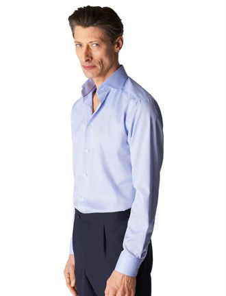 Eton Katoenen Eton overhemd effen lichtblauw slim fit
