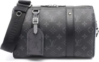 Louis Vuitton City Keepall monogram-Eclipse holdall bag - men - PVC/Leather - One Size - Black