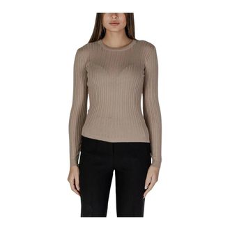Vila Vila - Ribbed Knit Jumper Long Sleeve - Dames - Truien - Beige - Maat: M Viscose