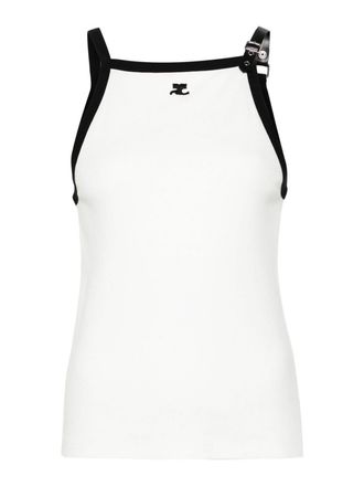 Courr&egrave;ges Buckle Contrast Tank Top