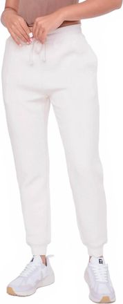 Mono B Quilted Drawstring Joggers In Beige