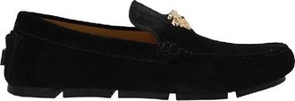 Versace La Medusa Plaque Suede Loafers