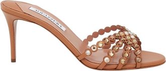 Aquazzura Tequila Sandal 75 - Dames - Muiltjes - Bruin - 37 EU - Leer - Schoenen