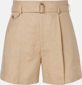 Ralph Lauren Collection Belted linen shorts