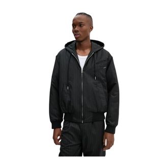 Bluemarble Bluemarble, Jassen, Heren, Zwart, L, Wol, Pinstripe Hooded Jacket