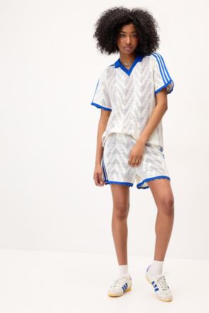 adidas Womens Striped pointelle knit short