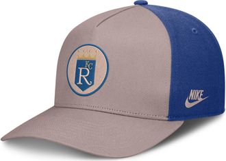 Nike Kansas City Royals Cooperstown Rise Nike Mens MLB A-Frame Adjustable Hat in Brown | NB1A0KJ6KCA-LCD