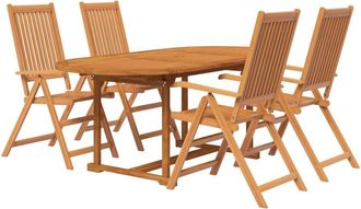 vidaXL Juego De Comedor De Jard&iacute;n 5 Piezas Madera Maciza De Acacia Vidaxl