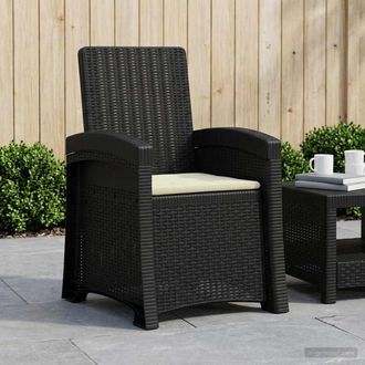 vidaXL Vidaxl Sedia Da Giardino Reclinabile Effetto Rattan Antracite E