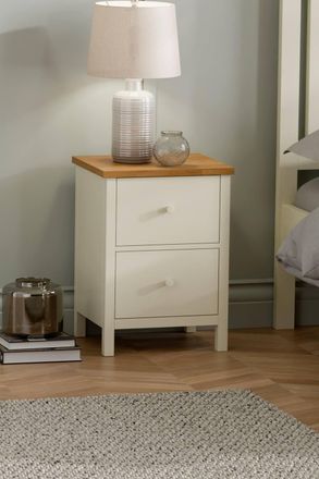 Julian Bowen Coxmoor 2 Drawer Bedside Table in Ivory