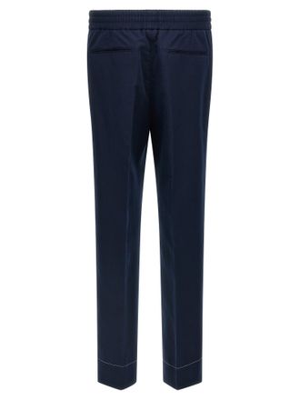 Brioni Mens Blue Linen Casual Pants