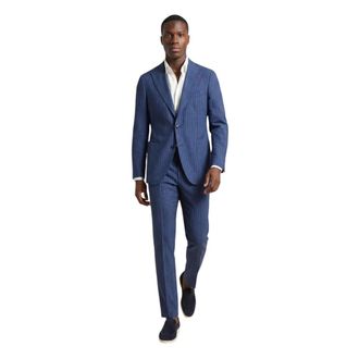 Mulish Single Breasted Suits, male, Blue, Size: 4XL Abs111R Suit