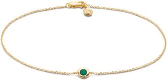 Monica Vinader 14kt yellow gold Siren emerald chain bracelet - women - 14kt Yellow Gold/Emerald - S