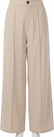She + Sky Womens Scuba Wide Leg Pants In Taupe