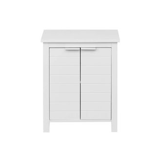 Mobili Rebecca Mobili Rebecca - Rebecca Mobili Mobiletto Da Bagno Salvaspazio In Legno Bianco A Terra 2 Ante 2 Ripiano Moderno