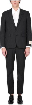 Lardini Abito gessato - Heren - Business pakken - Zwart - XL - Wol - Kostuums