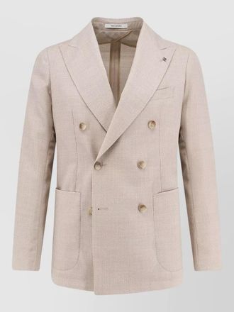 Tagliatore virgin wool blazer double breasted herringbone