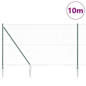 Berkfield Home Hexagon Fence Green 1.5x10 m Steel