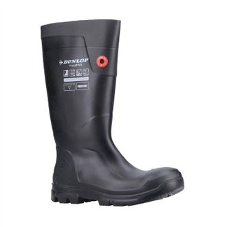 Dunlop Mens Steel Toe Rubber Safety Work Boots In Charcoal