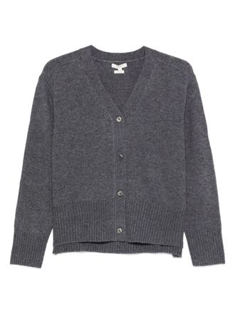 Yerse Daff V-Neck Cardigan In Grey Wool Blend
