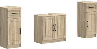 vidaXL Juego De Gabinete De Ba&ntilde;o De 2 Piezas Utrecht Roble Sonoma Vidaxl