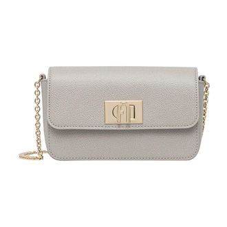 Furla Tassen, Dames, Grijs, ONE Size, Leer, 1927 Mini Crossbody Tas
